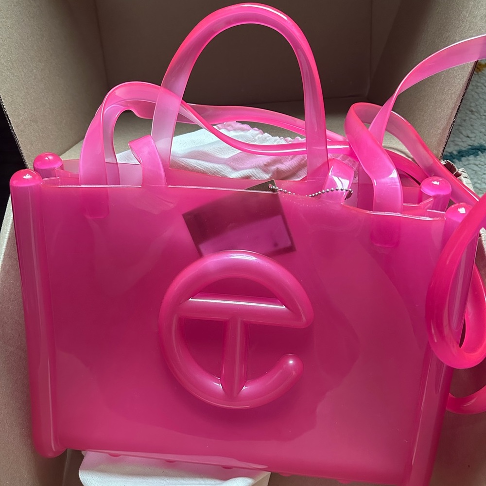Melissa x TELFAR Pink Clear Medium Jelly Shopper - NWT